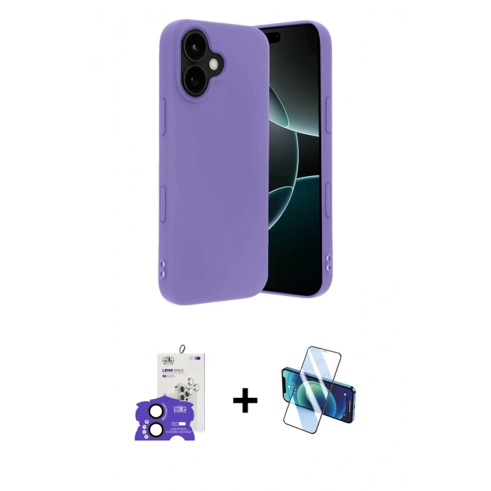 MARSİLYAN™- iPhone 17 Kılıf Kozmos Yansıma Özel Seri - Siyah 3D Antistatik Seramik Nano Ekran Koruyucu + Siyah Bilvis Titan Kamera Lens
