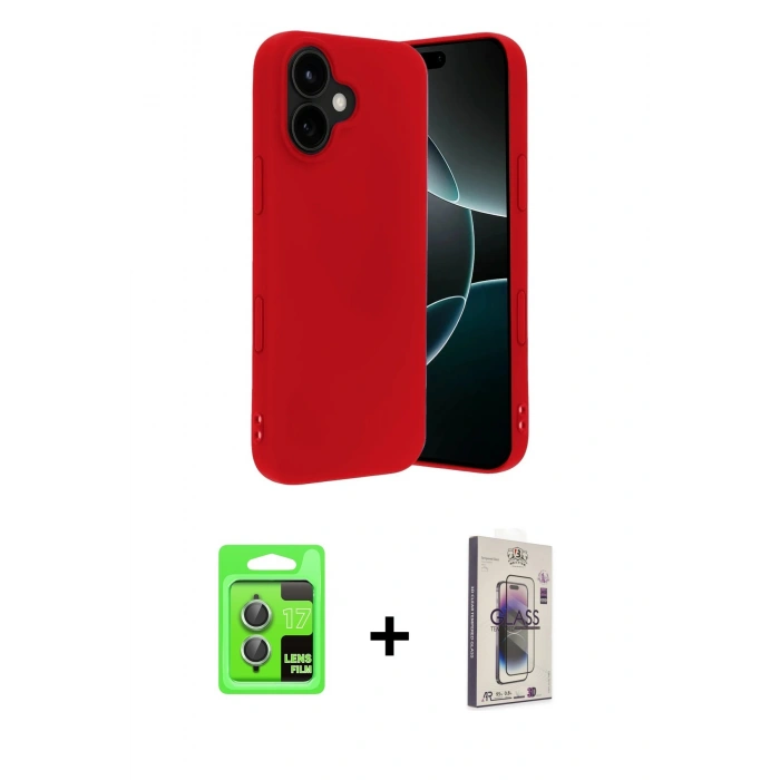 MARSİLYAN™- iPhone 17 Kılıf Kozmos Yansıma Özel Seri - Siyah Bilvis 3D Cam Ekran Koruyucu + Açık Yeşil Raze Metal Kamera Lens