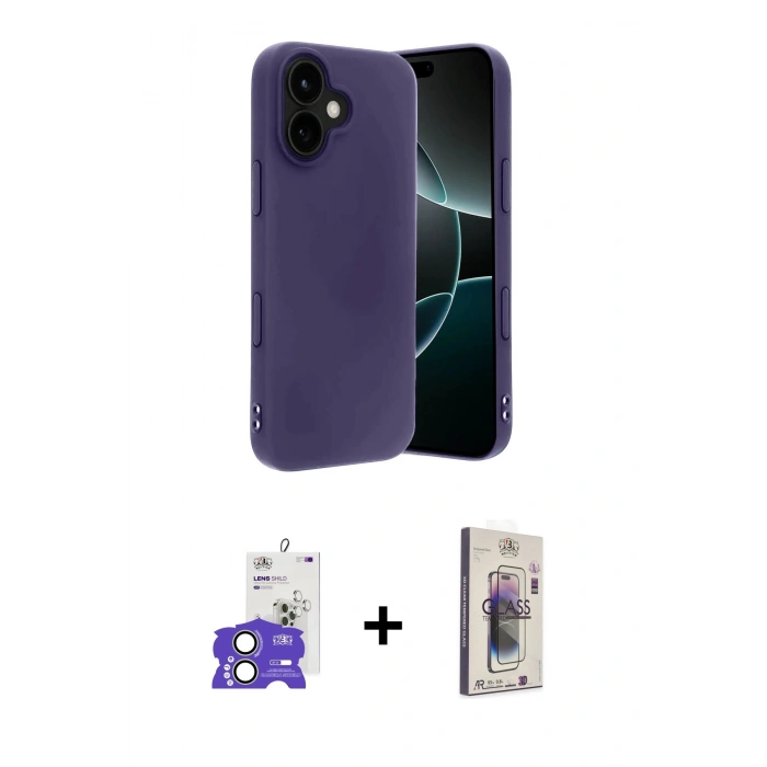 MARSİLYAN™- iPhone 17 Kılıf Kozmos Yansıma Özel Seri - Siyah Bilvis 3D Cam Ekran Koruyucu + Bilvis Titan Kamera Lens - AKYL