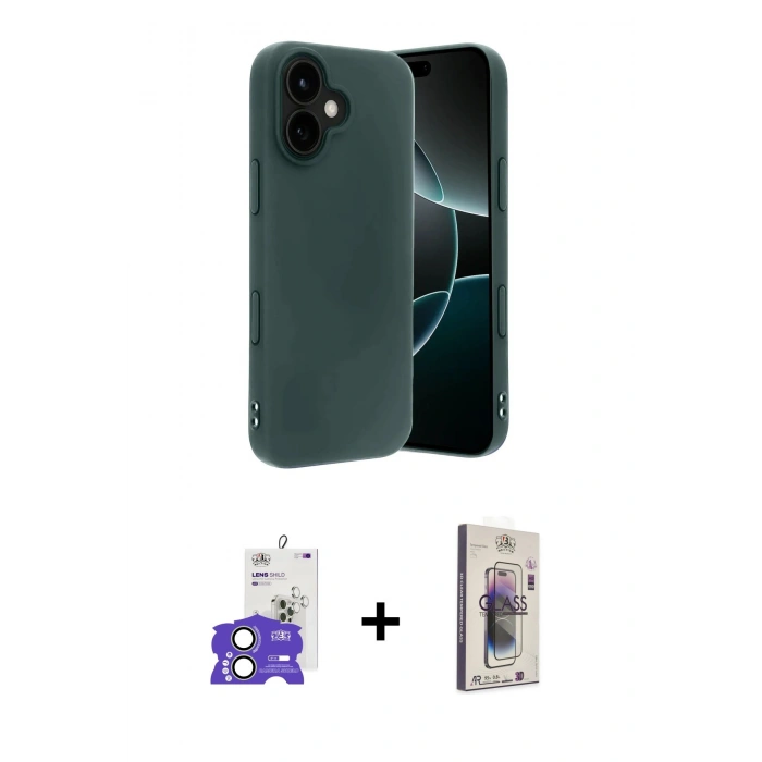 MARSİLYAN™- iPhone 17 Kılıf Kozmos Yansıma Özel Seri - Siyah Bilvis 3D Cam Ekran Koruyucu + Bilvis Titan Kamera Lens - AKYL