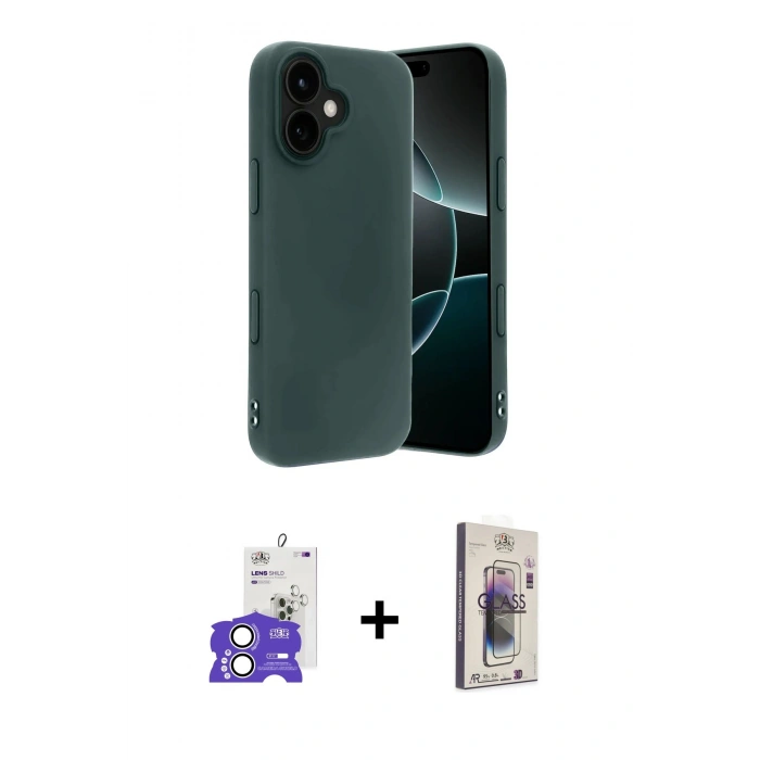 MARSİLYAN™- iPhone 17 Kılıf Kozmos Yansıma Özel Seri - Siyah Bilvis 3D Cam Ekran Koruyucu + Bilvis Titan Kamera Lens - GS