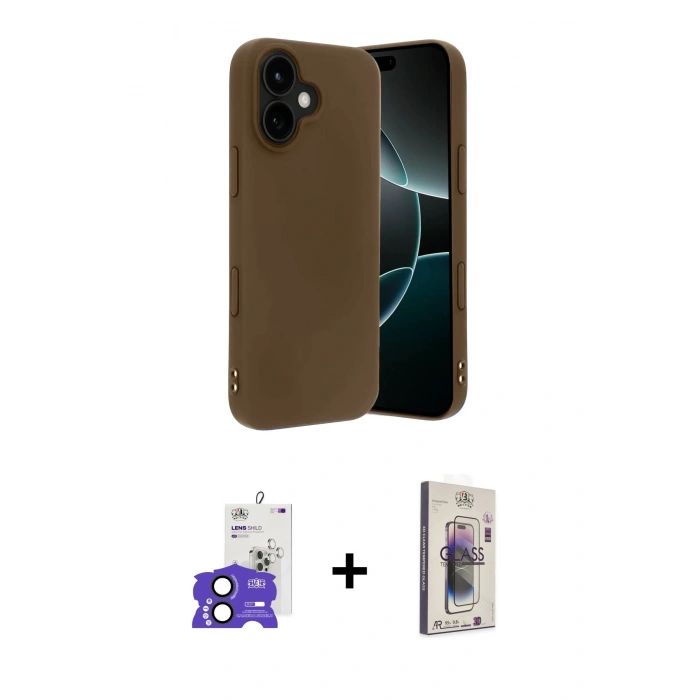 MARSİLYAN™- iPhone 17 Kılıf Kozmos Yansıma Özel Seri - Siyah Bilvis 3D Cam Ekran Koruyucu + Bilvis Titan Kamera Lens - SH