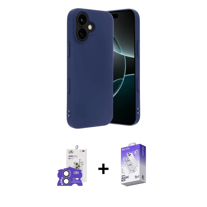 MARSİLYAN™- iPhone 17 Kılıf Kozmos Yansıma Özel Seri - Siyah Bilvis 5in1 3D Magic Cam Ekran Koruyucu + Açık Yeşil Bilvis Titan Kamera Lens
