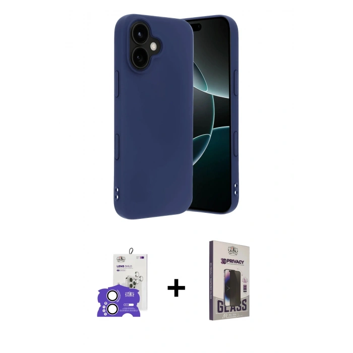MARSİLYAN™- iPhone 17 Kılıf Kozmos Yansıma Özel Seri - Siyah Bilvis Hayalet Cam Ekran Koruyucu + Bilvis Titan Kamera Lens - LA