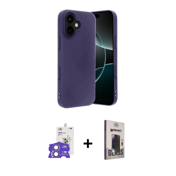 MARSİLYAN™- iPhone 17 Kılıf Kozmos Yansıma Özel Seri - Siyah Bilvis Hayalet Cam Ekran Koruyucu + Bilvis Titan Kamera Lens - LA