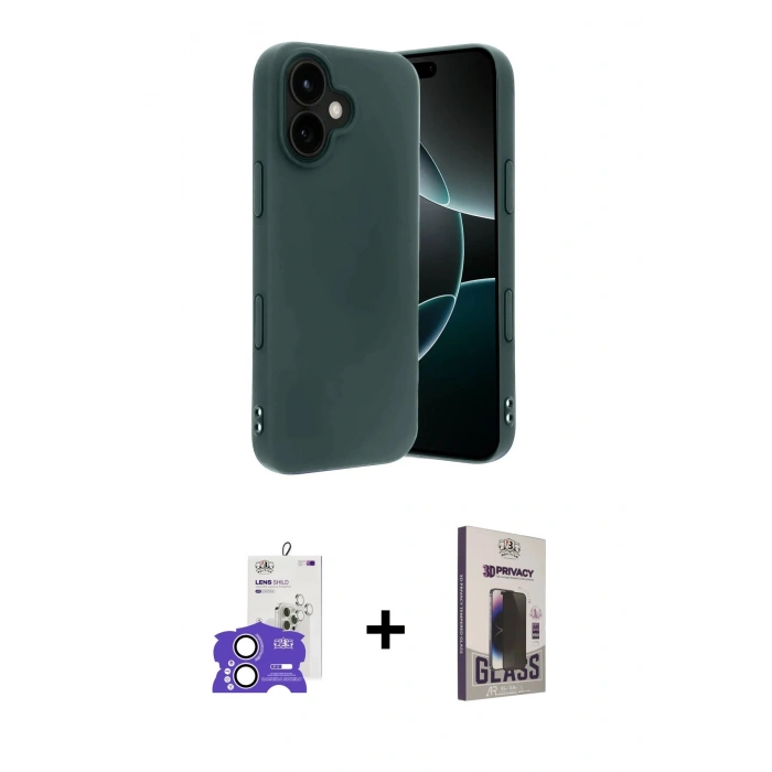 MARSİLYAN™- iPhone 17 Kılıf Kozmos Yansıma Özel Seri - Siyah Bilvis Hayalet Cam Ekran Koruyucu + Bilvis Titan Kamera Lens - LA
