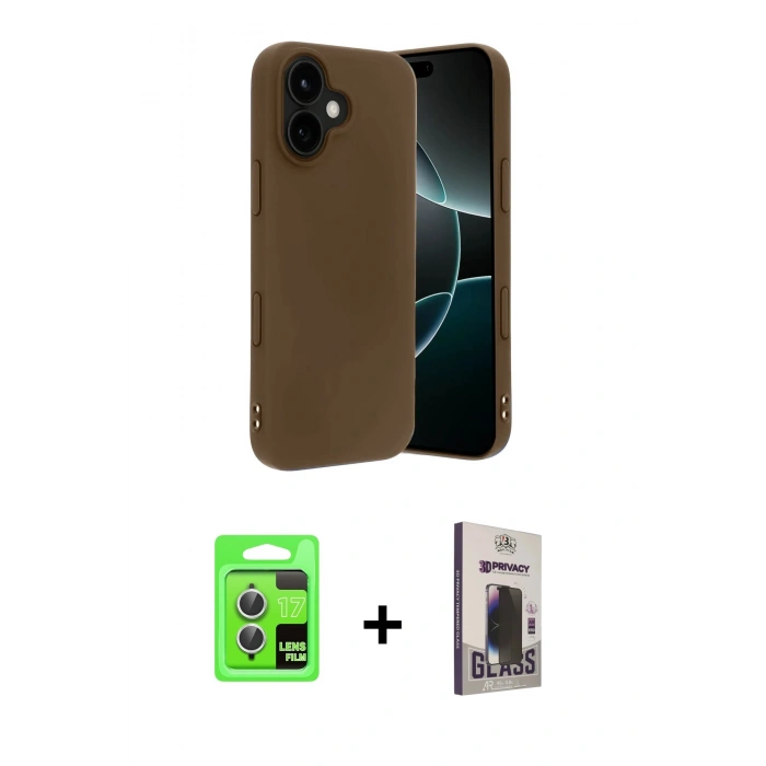 MARSİLYAN™- iPhone 17 Kılıf Kozmos Yansıma Özel Seri - Siyah Bilvis Hayalet Cam Ekran Koruyucu + Raze Metal Kamera Lens - GS