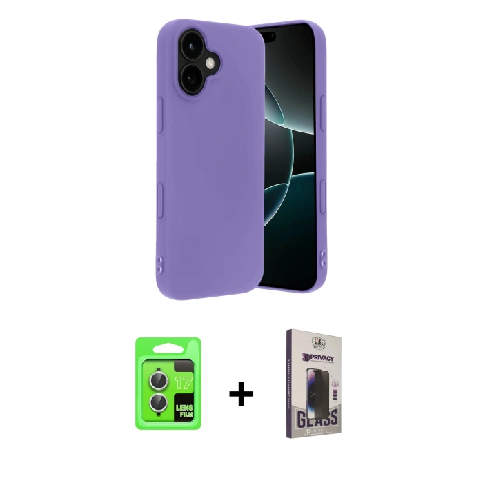 MARSİLYAN™- iPhone 17 Kılıf Kozmos Yansıma Özel Seri - Siyah Bilvis Hayalet Cam Ekran Koruyucu + Raze Metal Kamera Lens - GS