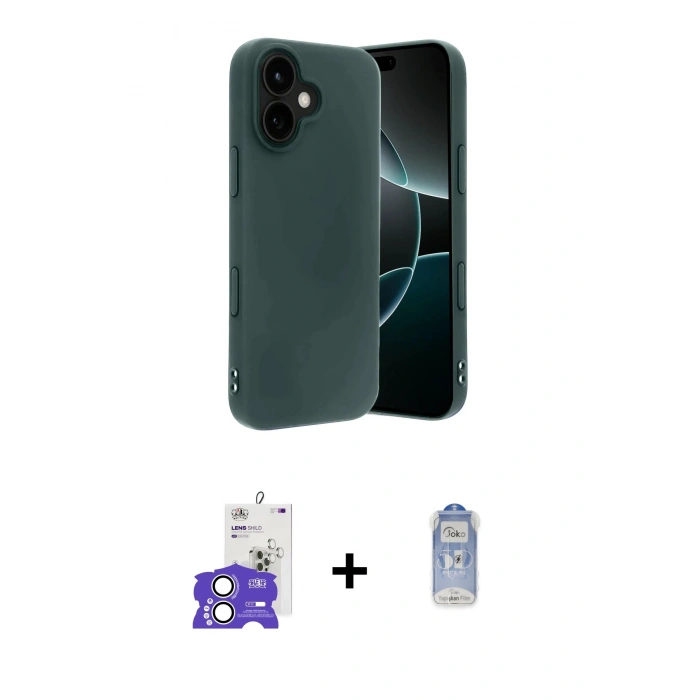 MARSİLYAN™- iPhone 17 Kılıf Kozmos Yansıma Özel Seri - Siyah Joko Magic 5D Cam + Bilvis Titan Kamera Lens - GS