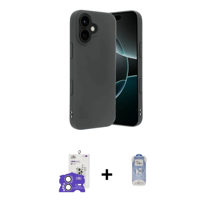 MARSİLYAN™- iPhone 17 Kılıf Kozmos Yansıma Özel Seri - Siyah Joko Magic 5D Cam + Bilvis Titan Kamera Lens - GS