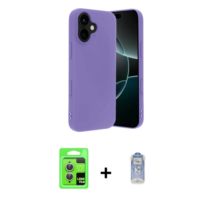 MARSİLYAN™- iPhone 17 Kılıf Kozmos Yansıma Özel Seri - Siyah Joko Magic 5D Cam + Gümüş Raze Metal Kamera Lens