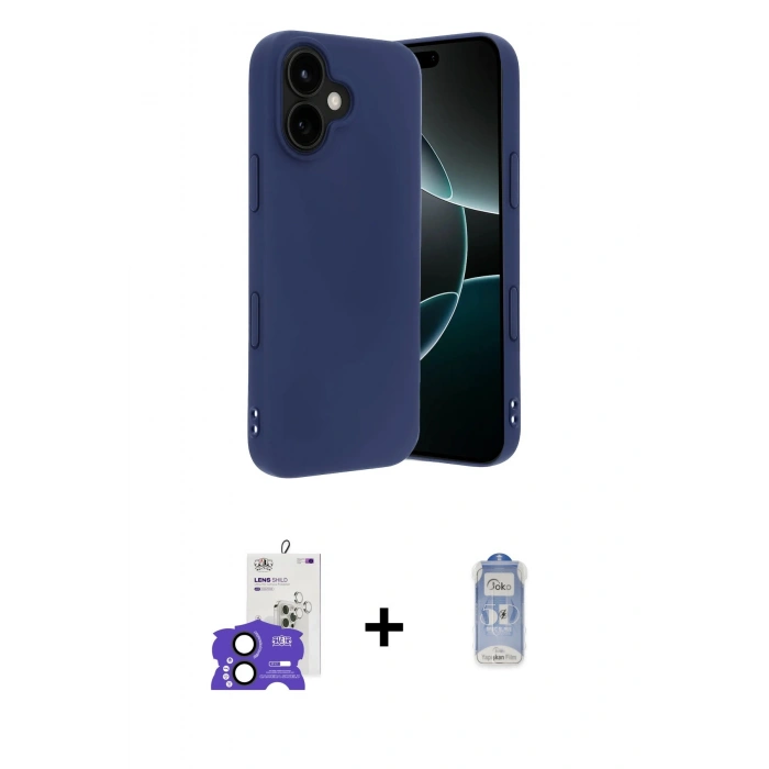 MARSİLYAN™- iPhone 17 Kılıf Kozmos Yansıma Özel Seri - Siyah Joko Magic 5D Cam + Siyah Bilvis Titan Kamera Lens