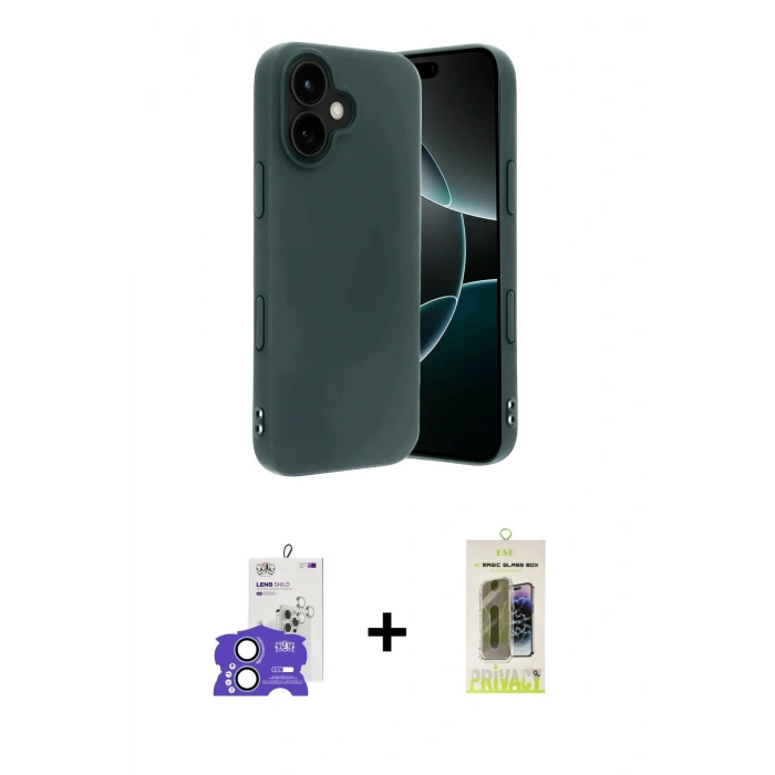 MARSİLYAN™- iPhone 17 Kılıf Kozmos Yansıma Özel Seri - Siyah Joko Magic 5D Hayalet Cam + Bilvis Titan Kamera Lens - AKMI