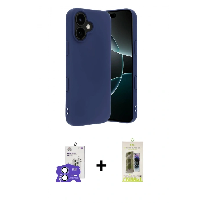 MARSİLYAN™- iPhone 17 Kılıf Kozmos Yansıma Özel Seri - Siyah Joko Magic 5D Hayalet Cam + Bilvis Titan Kamera Lens - AKMI