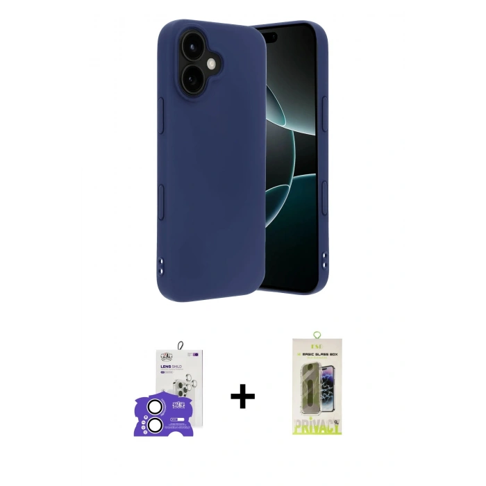 MARSİLYAN™- iPhone 17 Kılıf Kozmos Yansıma Özel Seri - Siyah Joko Magic 5D Hayalet Cam + Bilvis Titan Kamera Lens - GS