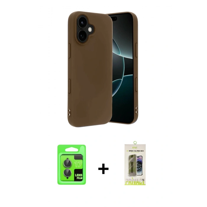 MARSİLYAN™- iPhone 17 Kılıf Kozmos Yansıma Özel Seri - Siyah Joko Magic 5D Hayalet Cam + Raze Metal Kamera Lens - GI
