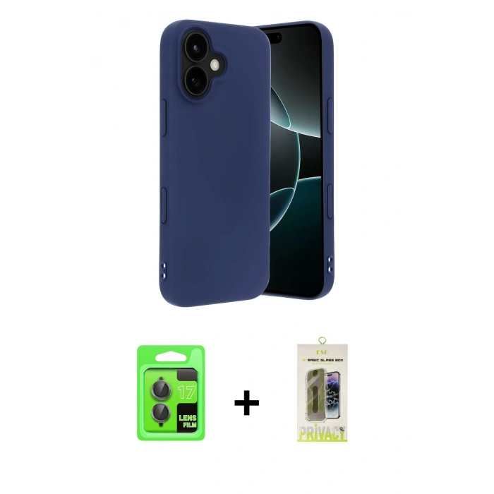 MARSİLYAN™- iPhone 17 Kılıf Kozmos Yansıma Özel Seri - Siyah Joko Magic 5D Hayalet Cam + Raze Metal Kamera Lens - GI