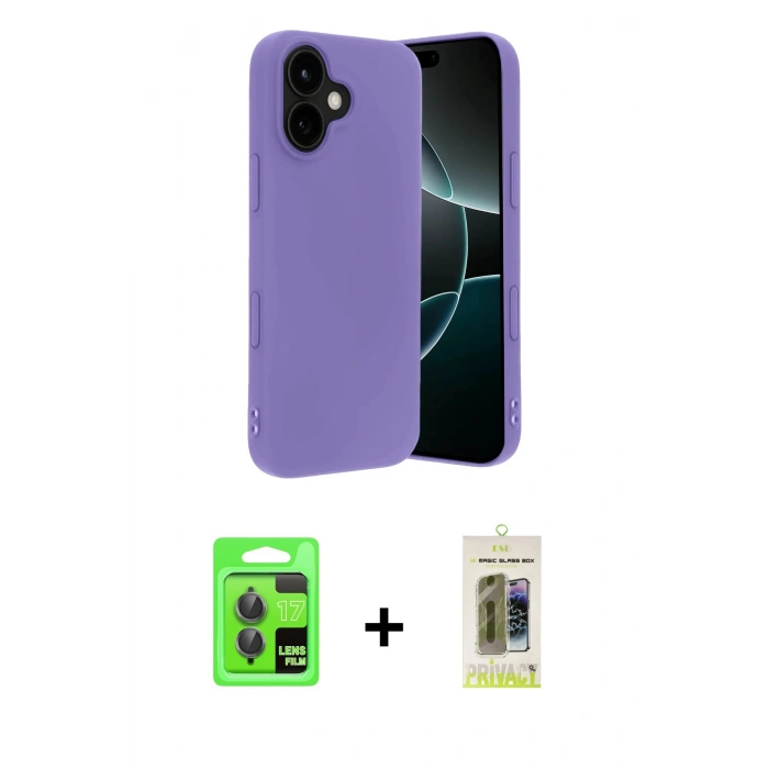 MARSİLYAN™- iPhone 17 Kılıf Kozmos Yansıma Özel Seri - Siyah Joko Magic 5D Hayalet Cam + Raze Metal Kamera Lens - GI