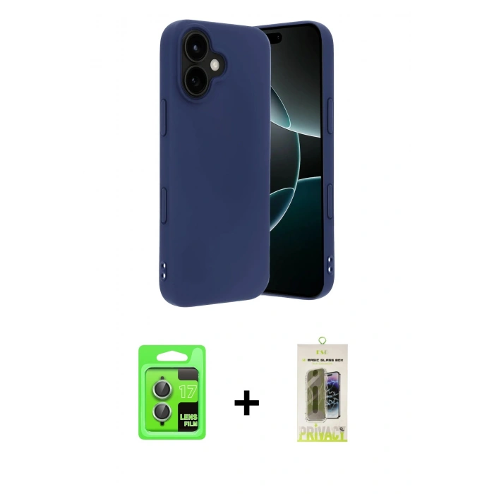 MARSİLYAN™- iPhone 17 Kılıf Kozmos Yansıma Özel Seri - Siyah Joko Magic 5D Hayalet Cam + Raze Metal Kamera Lens - AKYL