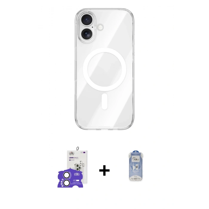 MARSİLYAN™- iPhone 17 Kılıf Kutup Klasik Serisi - Siyah Joko Magic 5D Cam + Bilvis Titan Kamera Lens - LA