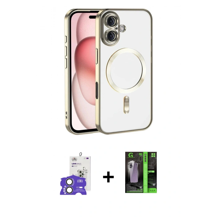 MARSİLYAN™- iPhone 17 Kılıf Nova Işık Özel Seri - Siyah 360 Mat Full Body Arka Koruyucu + Bilvis Titan Kamera Lens - AKYL