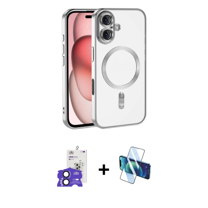 MARSİLYAN™- iPhone 17 Kılıf Nova Işık Özel Seri - Siyah 3D Antistatik Seramik Nano Ekran Koruyucu + Bilvis Titan Kamera Lens - SH