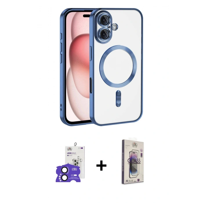 MARSİLYAN™- iPhone 17 Kılıf Nova Işık Özel Seri - Siyah Bilvis 3D Cam Ekran Koruyucu + Siyah Bilvis Titan Kamera Lens