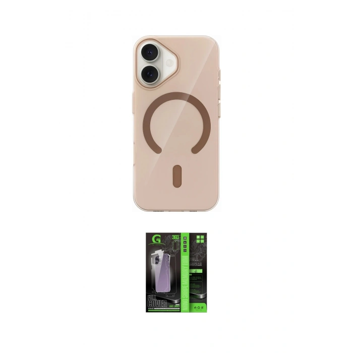 MARSİLYAN™- iPhone 17 Kılıf Pusula Form Özel Seri - Siyah 360 Mat Full Body Arka Koruyucu
