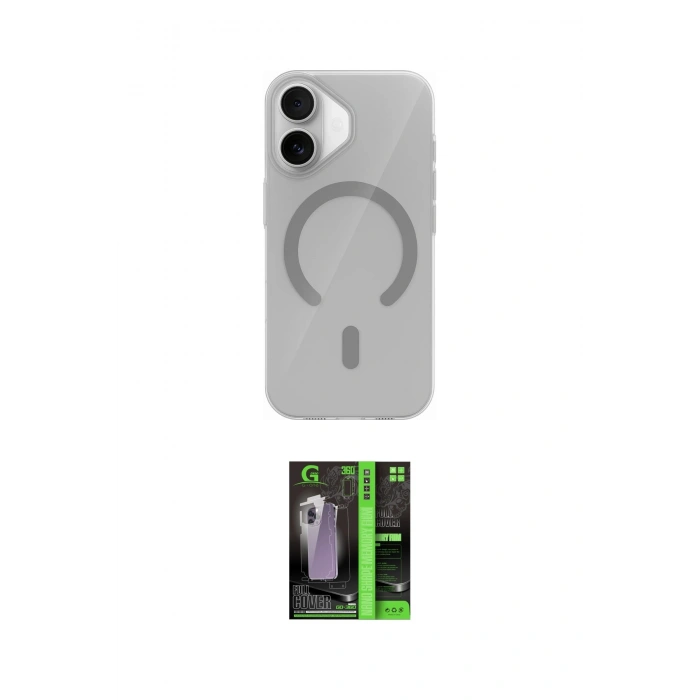 MARSİLYAN™- iPhone 17 Kılıf Pusula Form Özel Seri - Siyah 360 Mat Full Body Arka Koruyucu