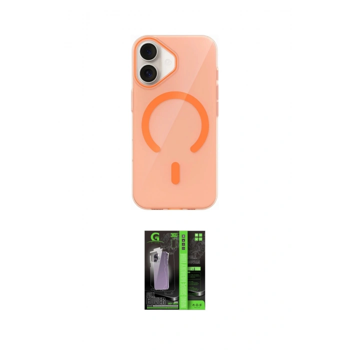 MARSİLYAN™- iPhone 17 Kılıf Pusula Form Özel Seri - Siyah 360 Mat Full Body Arka Koruyucu