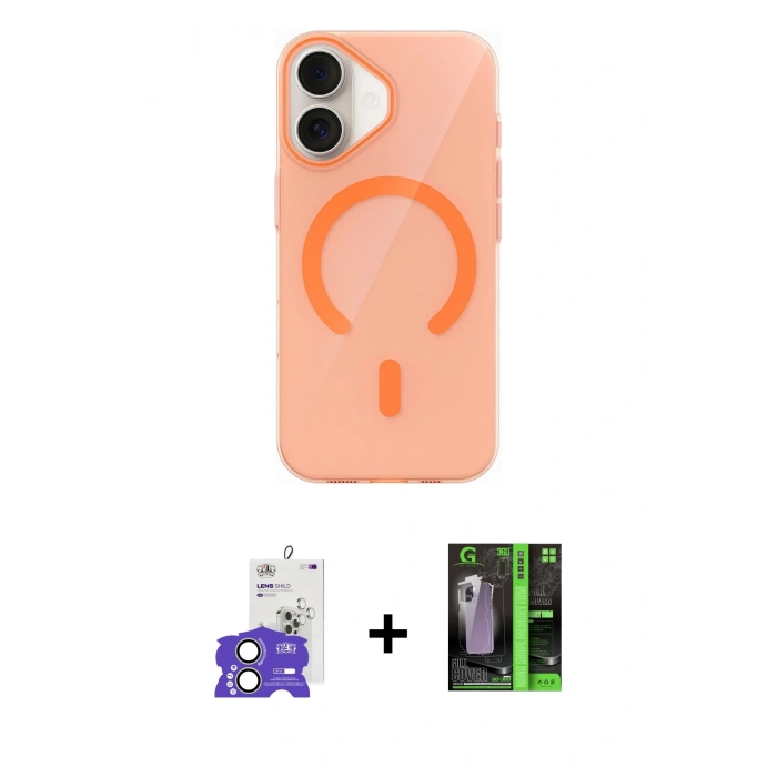 MARSİLYAN™- iPhone 17 Kılıf Pusula Form Özel Seri - Siyah 360 Mat Full Body Arka Koruyucu + Açık Yeşil Bilvis Titan Kamera Lens