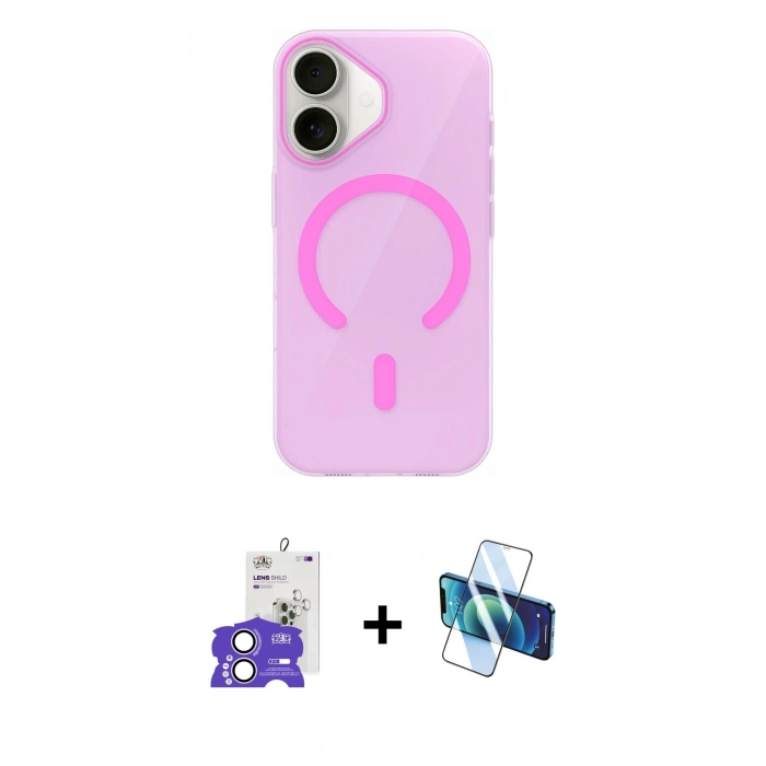 MARSİLYAN™- iPhone 17 Kılıf Pusula Form Özel Seri - Siyah 3D Antistatik Seramik Nano Ekran Koruyucu + Bilvis Titan Kamera Lens - LA