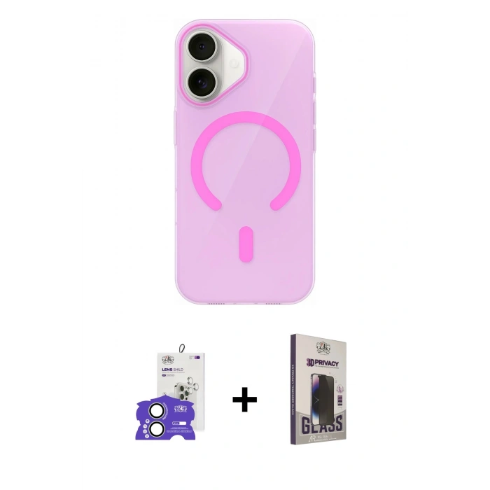 MARSİLYAN™- iPhone 17 Kılıf Pusula Form Özel Seri - Siyah Bilvis Hayalet Cam Ekran Koruyucu + Bilvis Titan Kamera Lens - AKYL