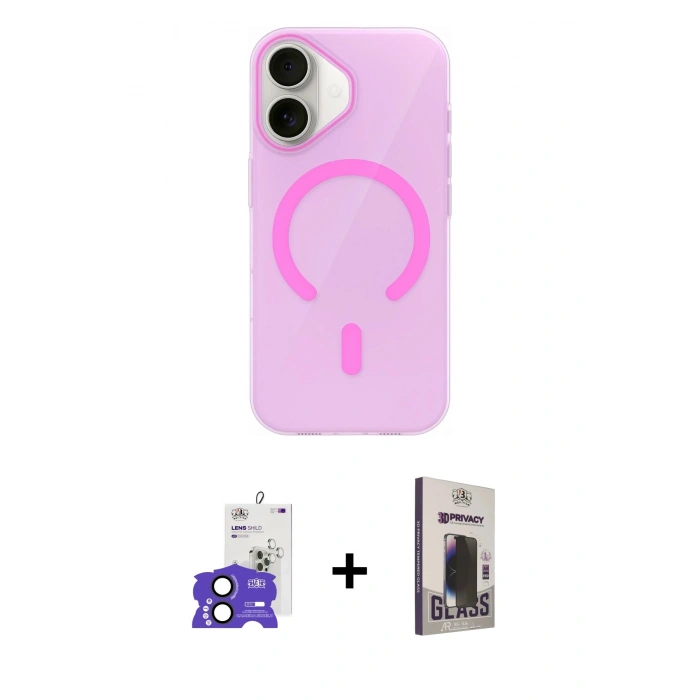MARSİLYAN™- iPhone 17 Kılıf Pusula Form Özel Seri - Siyah Bilvis Hayalet Cam Ekran Koruyucu + Bilvis Titan Kamera Lens - SH
