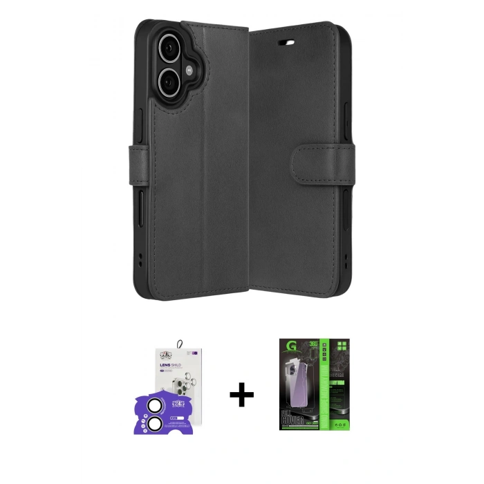 MARSİLYAN™- iPhone 17 Kılıf Siluet Işık Serisi - Siyah 360 Mat Full Body Arka Koruyucu + Bilvis Titan Kamera Lens - AKYL