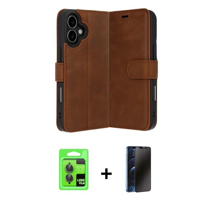 MARSİLYAN™- iPhone 17 Kılıf Siluet Işık Serisi - Siyah 3D Antistatik Hayalet Cam Ekran Koruyucu + Raze Metal Kamera Lens - GI