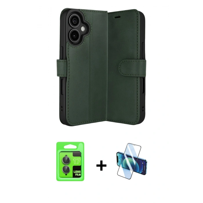 MARSİLYAN™- iPhone 17 Kılıf Siluet Işık Serisi - Siyah 3D Antistatik Seramik Nano Ekran Koruyucu + Raze Metal Kamera Lens - GI