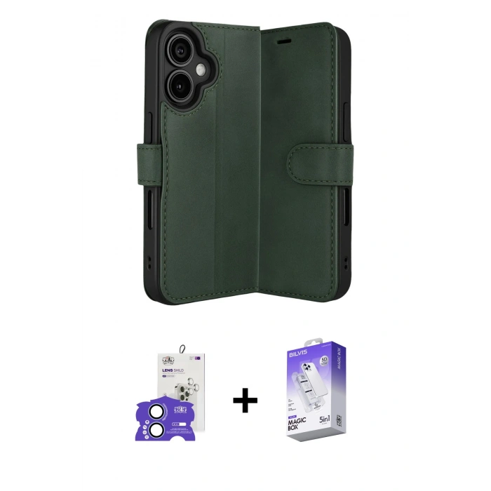 MARSİLYAN™- iPhone 17 Kılıf Siluet Işık Serisi - Siyah Bilvis 5in1 3D Magic Cam Ekran Koruyucu + Bilvis Titan Kamera Lens - AKMI
