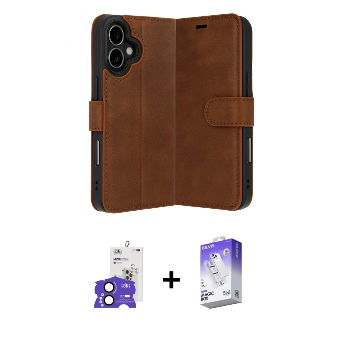 MARSİLYAN™- iPhone 17 Kılıf Siluet Işık Serisi - Siyah Bilvis 5in1 3D Magic Cam Ekran Koruyucu + Bilvis Titan Kamera Lens - SH