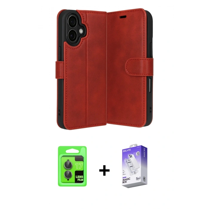 MARSİLYAN™- iPhone 17 Kılıf Siluet Işık Serisi - Siyah Bilvis 5in1 3D Magic Cam Ekran Koruyucu + Raze Metal Kamera Lens - GI