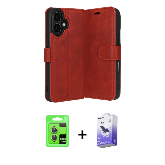 MARSİLYAN™- iPhone 17 Kılıf Siluet Işık Serisi - Siyah Bilvis 5in1 5D Magic Hayalet Cam Ekran Koruyucu + Raze Metal Kamera Lens - AKYL
