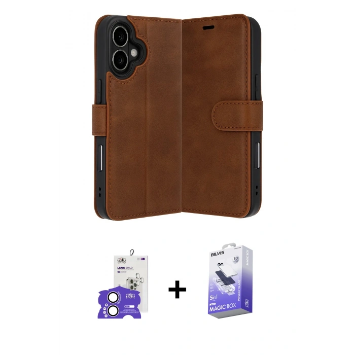 MARSİLYAN™- iPhone 17 Kılıf Siluet Işık Serisi - Siyah Bilvis 5in1 5D Magic Hayalet Cam Ekran Koruyucu + Bilvis Titan Kamera Lens - LA