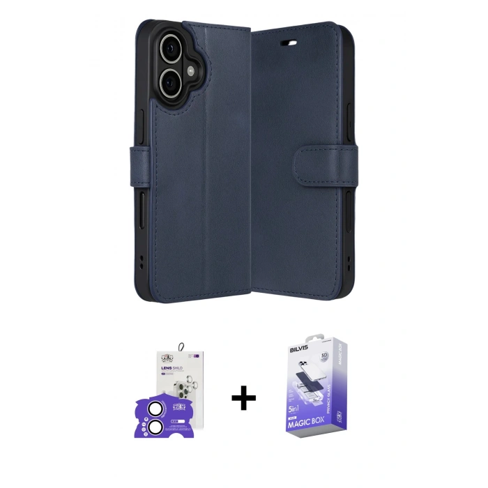 MARSİLYAN™- iPhone 17 Kılıf Siluet Işık Serisi - Siyah Bilvis 5in1 5D Magic Hayalet Cam Ekran Koruyucu + Bilvis Titan Kamera Lens - LA