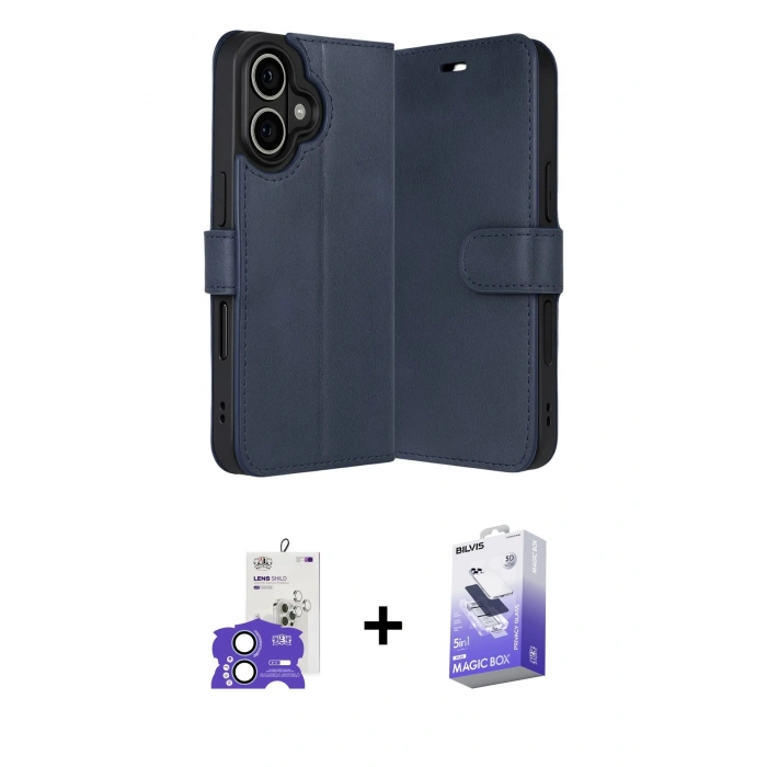 MARSİLYAN™- iPhone 17 Kılıf Siluet Işık Serisi - Siyah Bilvis 5in1 5D Magic Hayalet Cam Ekran Koruyucu + Bilvis Titan Kamera Lens - AKMI