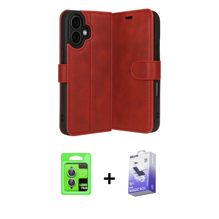 MARSİLYAN™- iPhone 17 Kılıf Siluet Işık Serisi - Siyah Bilvis 5in1 5D Magic Hayalet Cam Ekran Koruyucu + Raze Metal Kamera Lens - AKMI