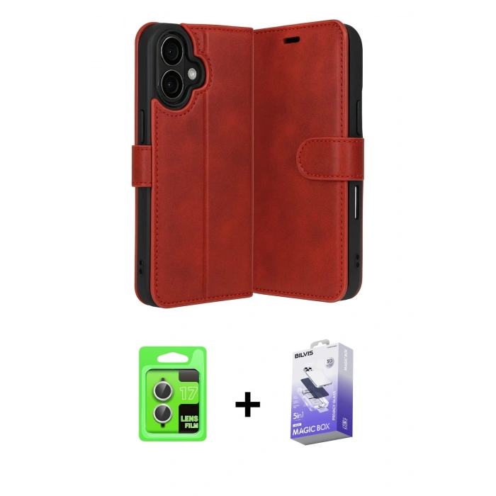 MARSİLYAN™- iPhone 17 Kılıf Siluet Işık Serisi - Siyah Bilvis 5in1 5D Magic Hayalet Cam Ekran Koruyucu + Raze Metal Kamera Lens - GS