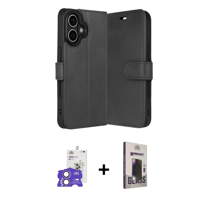 MARSİLYAN™- iPhone 17 Kılıf Siluet Işık Serisi - Siyah Bilvis Hayalet Cam Ekran Koruyucu + Bilvis Titan Kamera Lens - LA