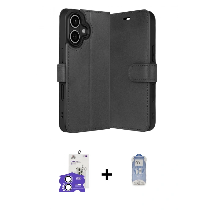 MARSİLYAN™- iPhone 17 Kılıf Siluet Işık Serisi - Siyah Joko Magic 5D Cam + Bilvis Titan Kamera Lens - GS