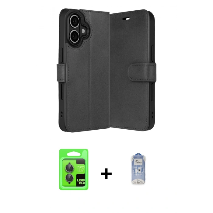 MARSİLYAN™- iPhone 17 Kılıf Siluet Işık Serisi - Siyah Joko Magic 5D Cam + Raze Metal Kamera Lens - GI