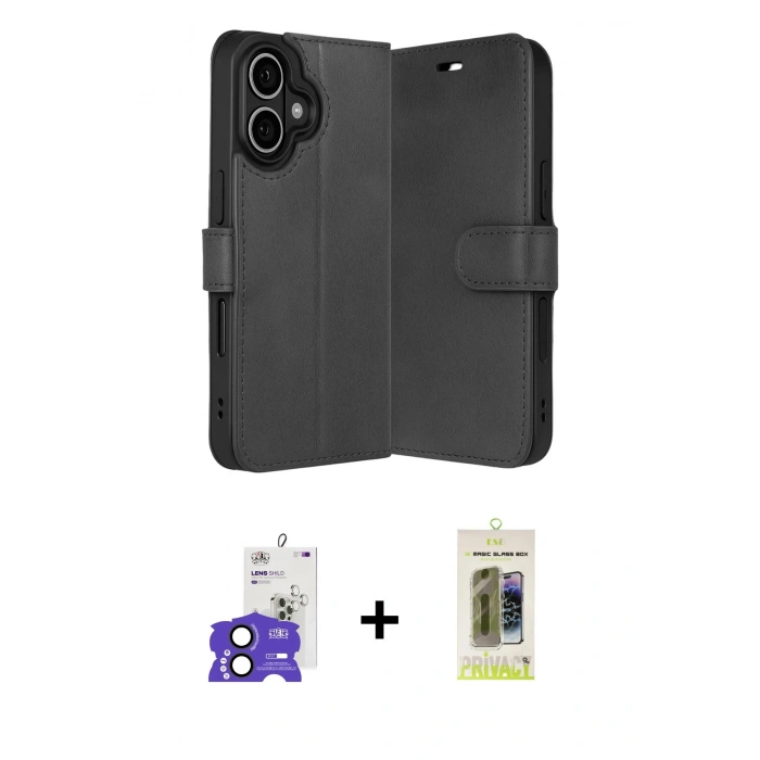 MARSİLYAN™- iPhone 17 Kılıf Siluet Işık Serisi - Siyah Joko Magic 5D Hayalet Cam + Bilvis Titan Kamera Lens - SH